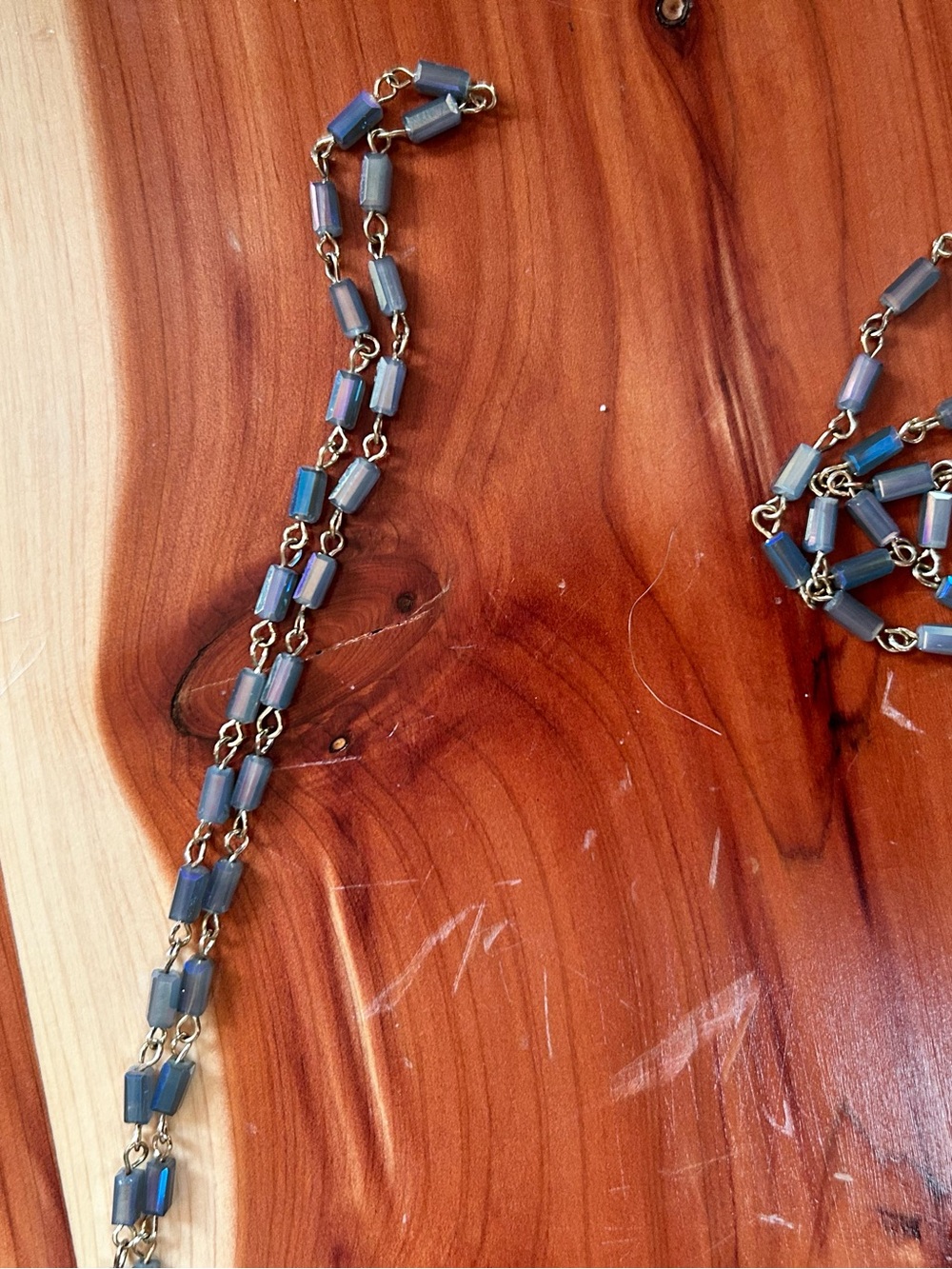 Blue Beaded Link Necklace - Women's Jewelry